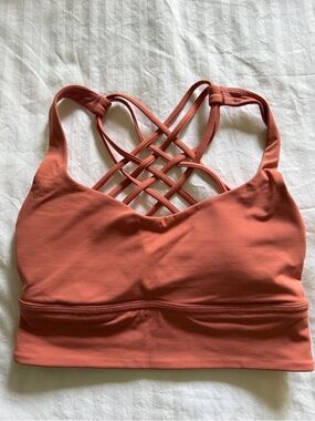 Lululemon Free to be Wild Long Line Bra size 4 Rustic Coral